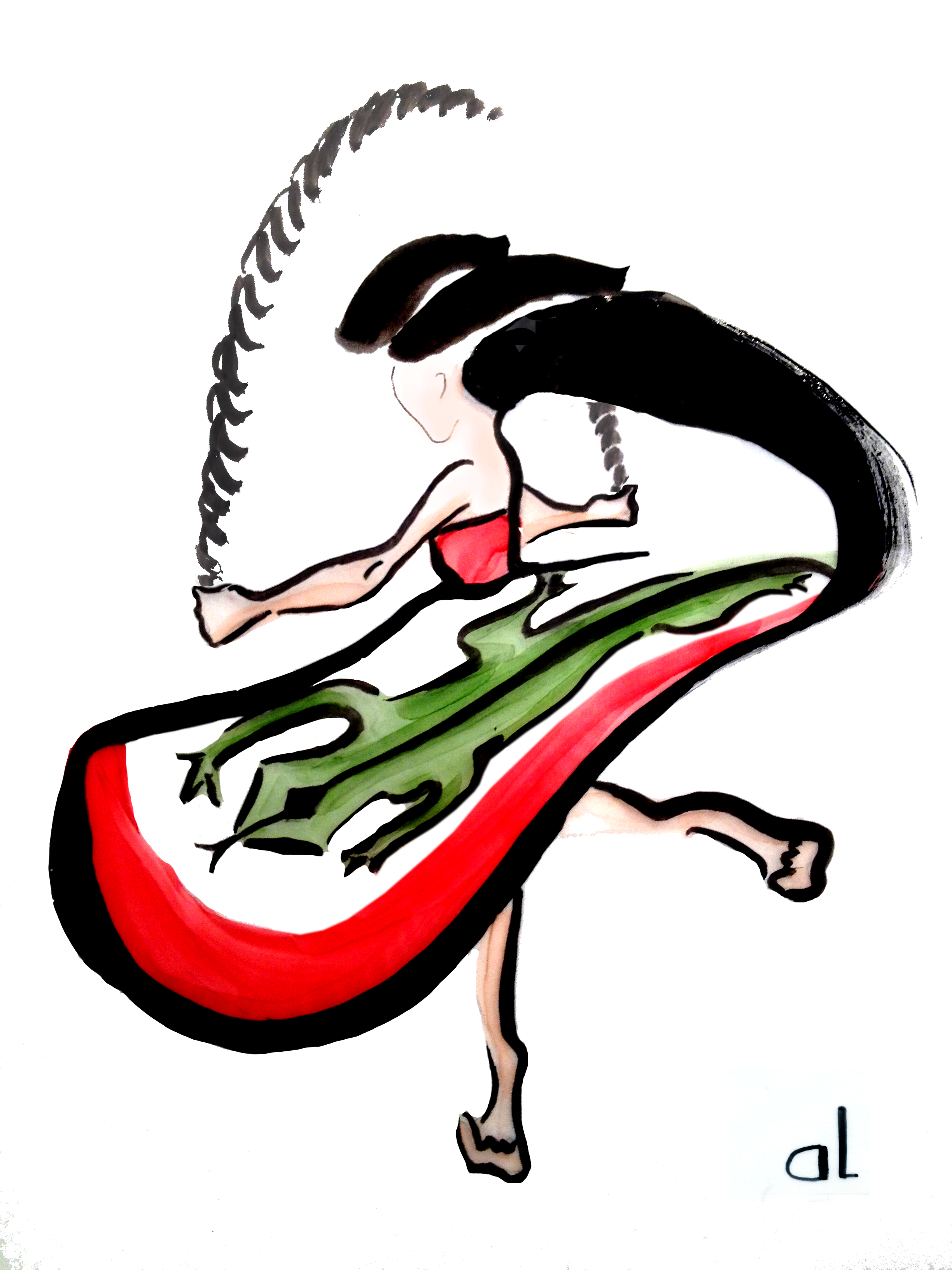 A saia da Carolina, ink on paper, Ana Lebasi, 2012. SaiaCarolina2